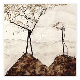 Poster Autumn sun and trees - Egon Schiele